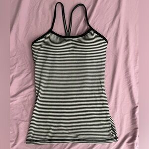 Lululemon Striped Racer Back Built In Bra Yoga Tank Top